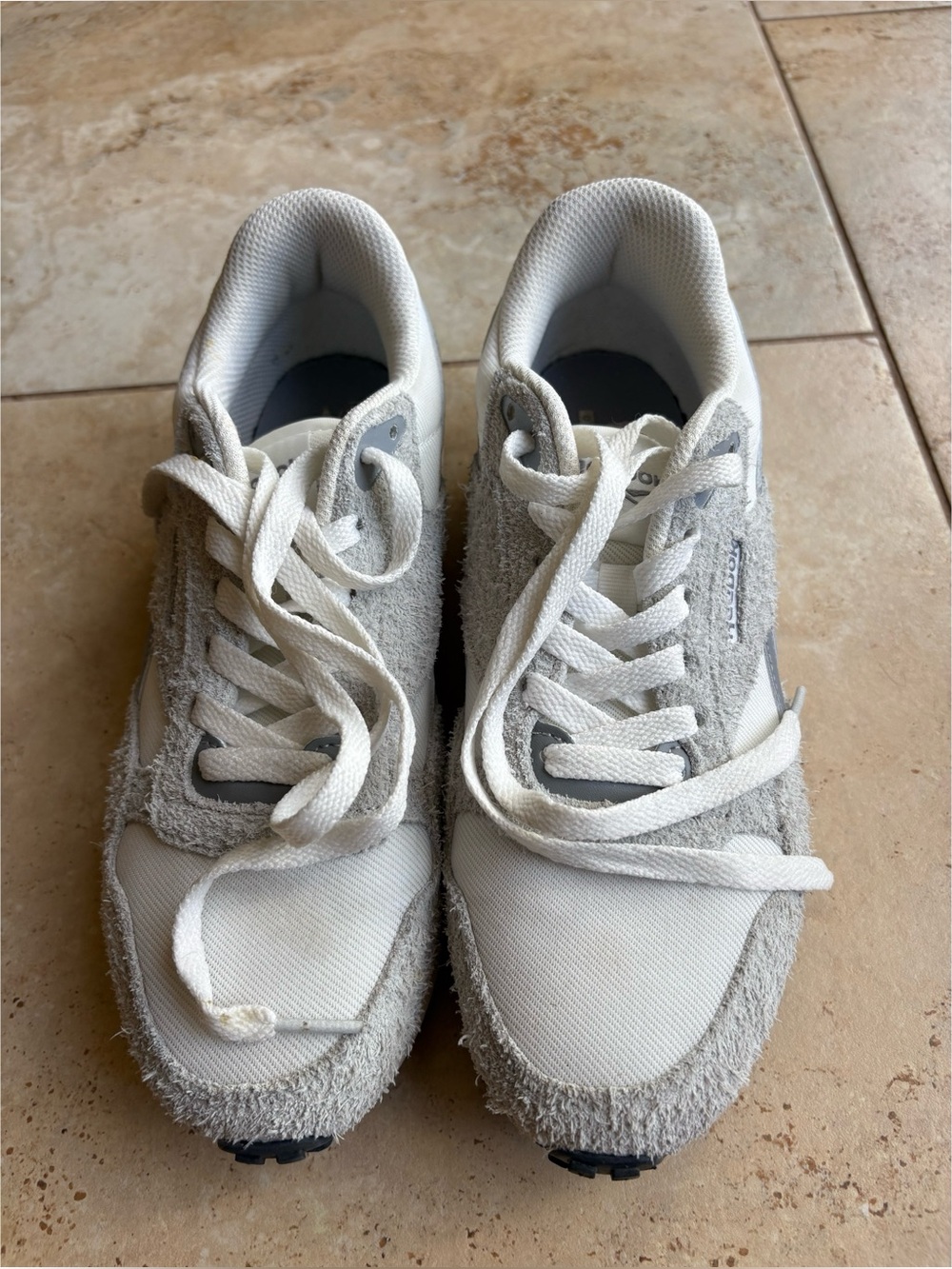 Reebok Gray & White Suede-Trim Sneakers Size 8.5